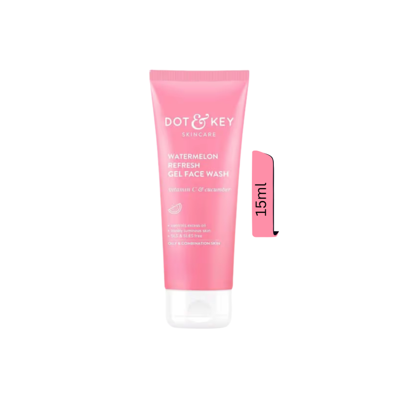 Dot & Key Watermelon Refresh Gel Face Wash with Vitamin C & Cucumber 15ml