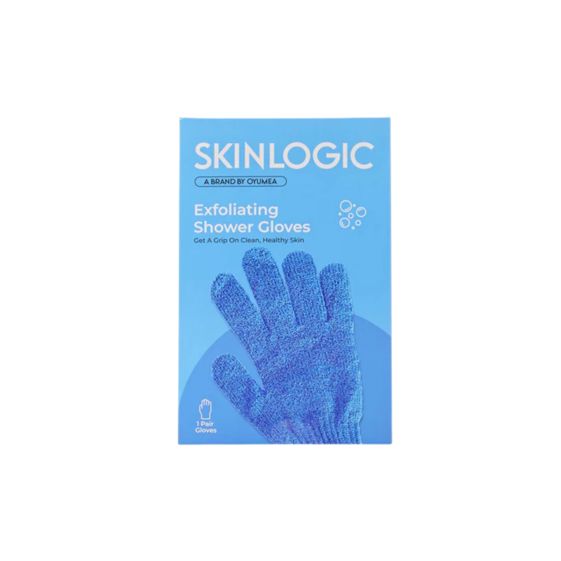 Skinlogic Bath And Body Exfoliating Body Gloves 1 Pair Blue