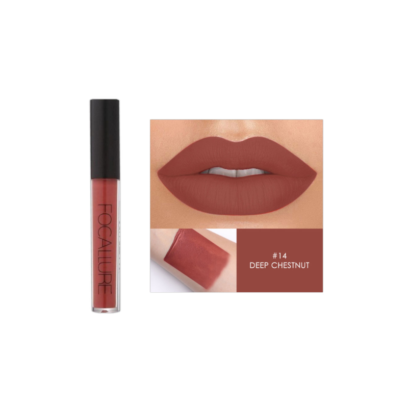 Focallure Waterproof Matte Liquid Lipstick 14 Deep Chestnut (Fa24)